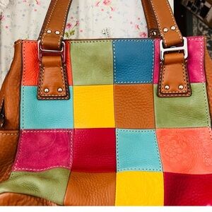 Beautiful authentic Fossil handbag , multi color